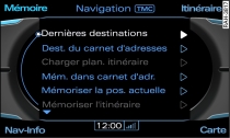 Chargement de la dernière destination